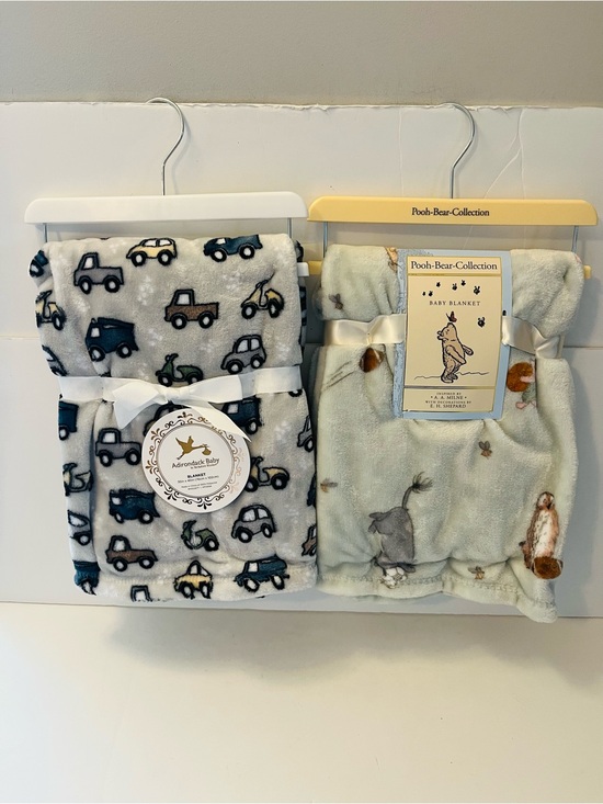 Winnie-the-Pooh Other - Winnie the Pooh & Adirondack Baby by Berkshire Lot of 2 Baby Blankets Car Sports